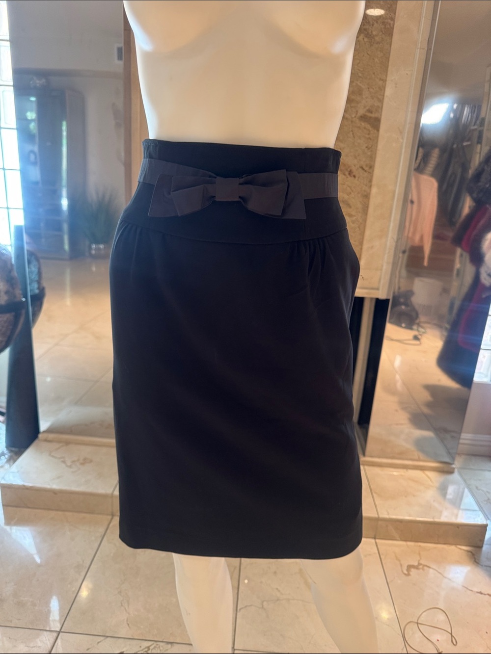 Moschino Vintage Bow High Waist Pencil Skirt